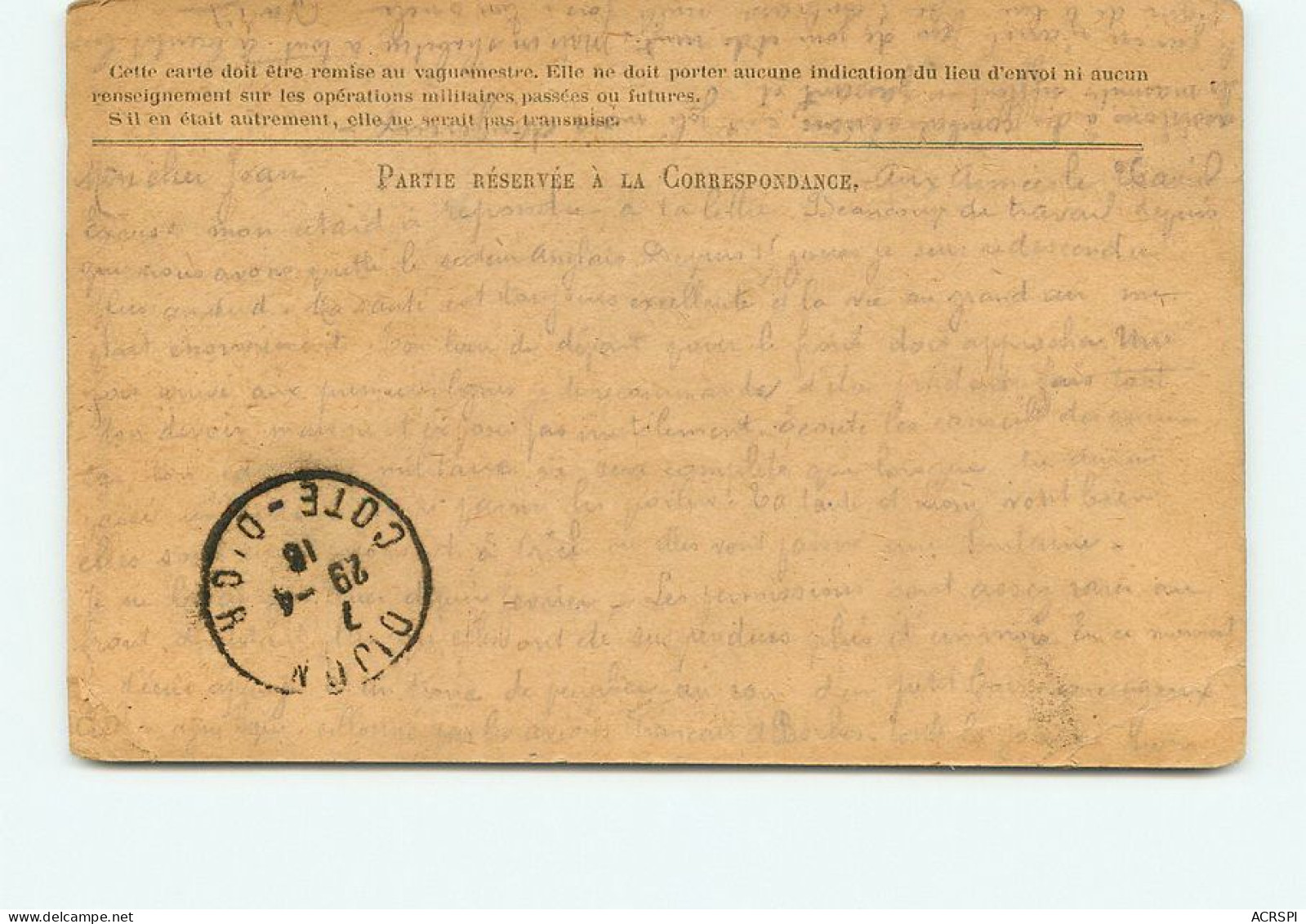 Correspondance Aux Armées TT 1484 - Guerra 1914-18