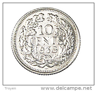 Hollande - Pays-Bas - 10 Cents - 1938 - Argent - TTB+ - 10 Centavos