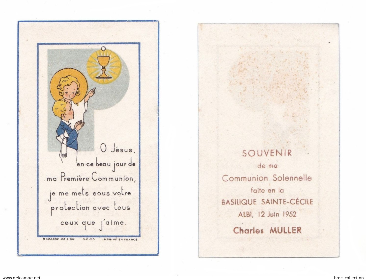 Albi, Communion Solennelle De Charles Muller, 1952, Enfantine, éd. Bouasse Jne & Cie 3.0-20 - Images Religieuses