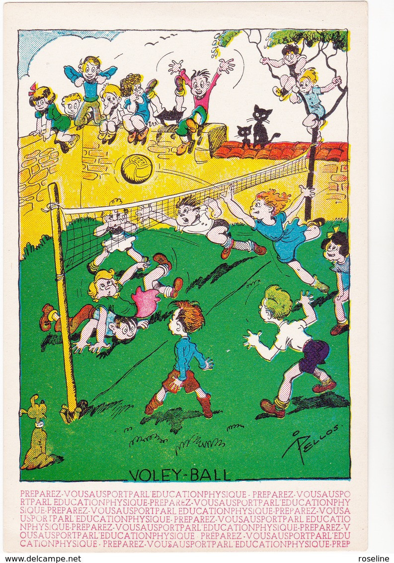 PELLOS  - Sport Voley Ball  Volley - CPSM 10,5x15 BE 1941 Neuve - Pellos