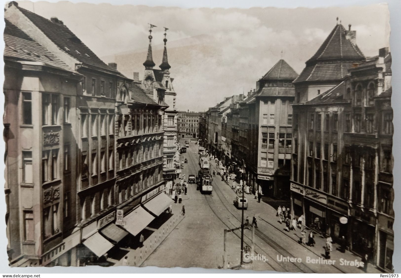 Görlitz, Untere Berliner Straße, Strassenbahn, Autos, 1963 - Görlitz