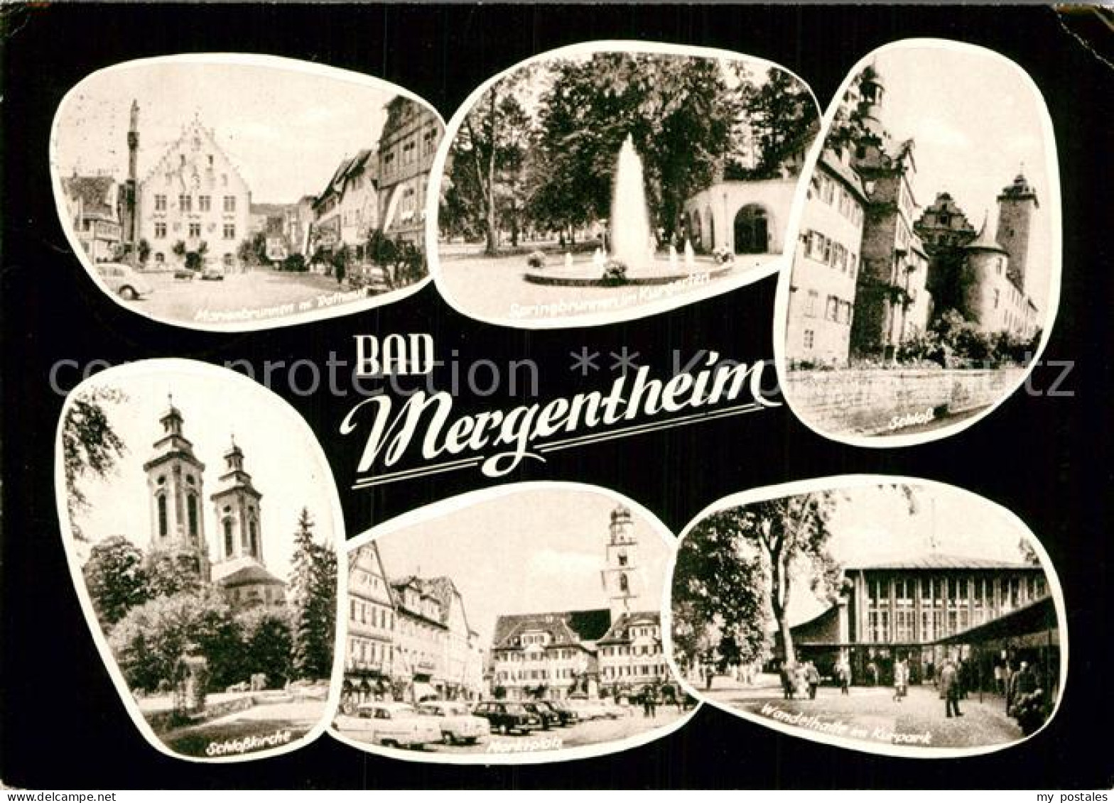 72980812 Bad Mergentheim Brunnen Rathaus Kurgarten Schloss Wandelhalle Kurpark M - Bad Mergentheim