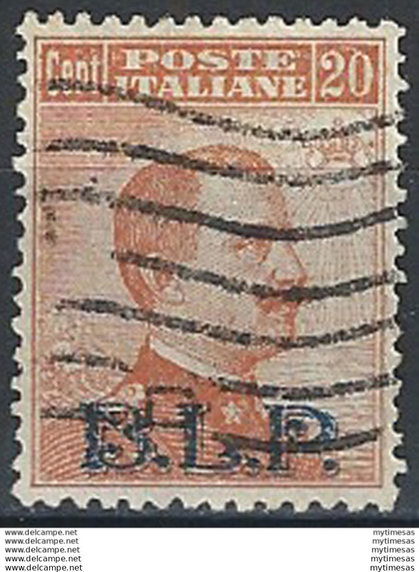 1922-23 Italia VE III 20c. Arancio BLP Cancelled Sassone N. 7 - Sonstige & Ohne Zuordnung