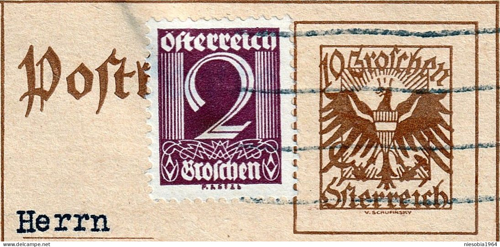 Austria 10 Groschen Postcard + 2 Kronen, Administration Of The "Illustrated Krone Newspaper" Vienna1930 - Brieven En Documenten