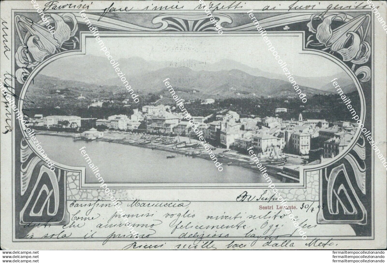 Az595 Cartolina Sestri Levante 1903 Provincia Di Genova - Genova (Genua)