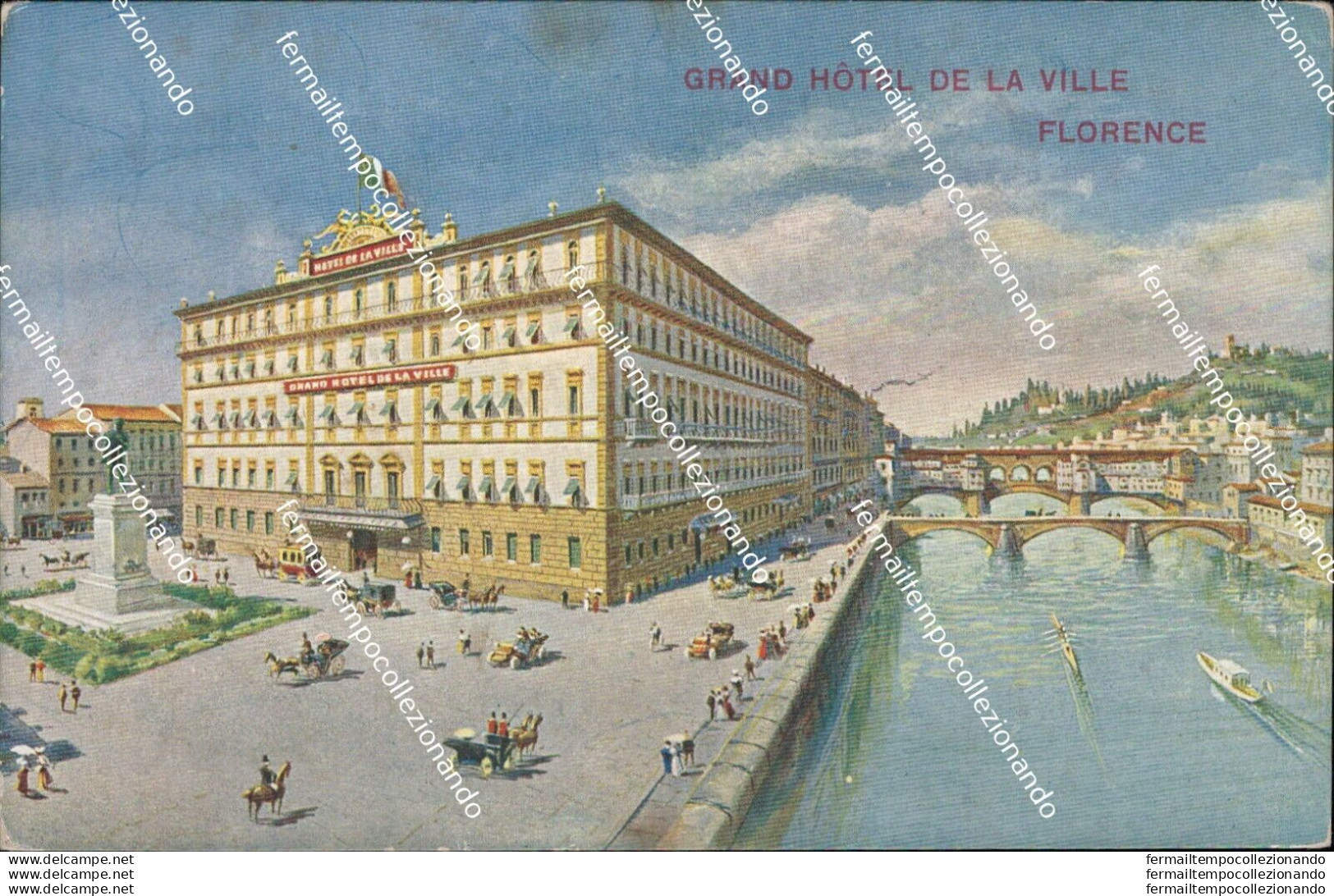 Az40 Cartolina Firenze Citta' Grand Hotel De La Ville - Firenze (Florence)