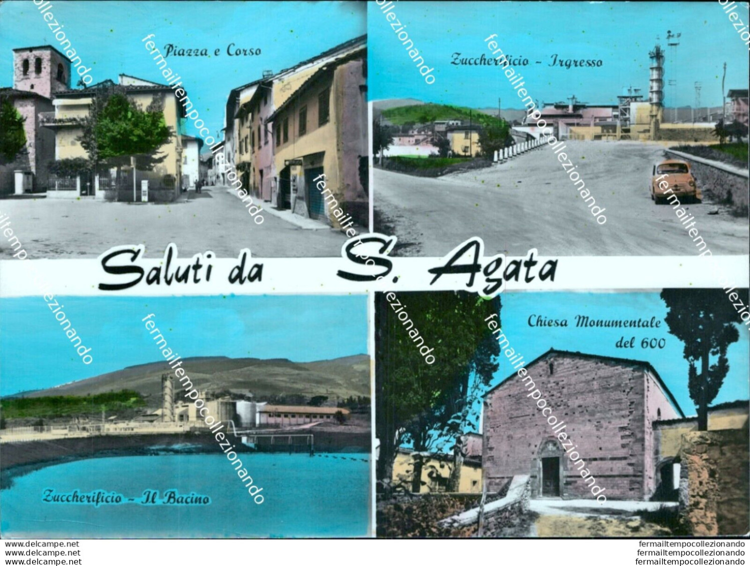 Br14 Cartolina Saluti Da S.agata Mugello 4 Vedutine Provincia Di Firenze Toscana - Firenze (Florence)