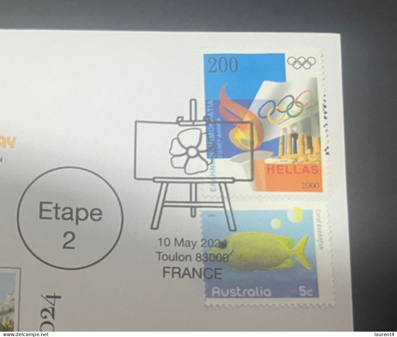 11-5-2024 (4 Z 42) Paris Olympic Games 2024 - Torch Relay (Etape 2) In Toulon (10-5-2024) With OLYMPIC Stamp - Summer 2024: Paris