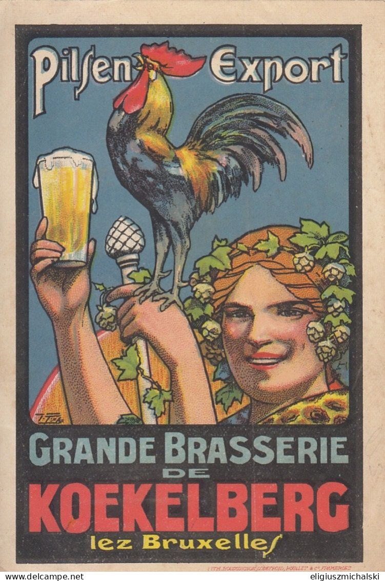 Grande Brasserie De Koekelberg Lez Bruxelles - Pilsen Export (animée, Colorisée) (8 X 11.5 Cm) - Cerveza