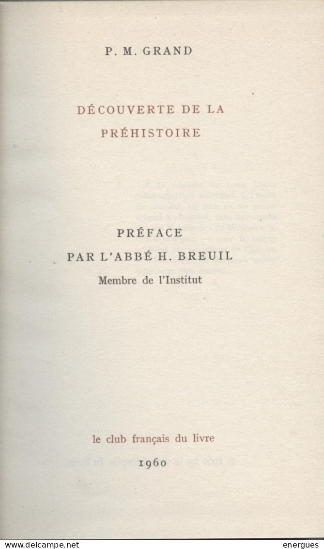 Autographe, Dédicace ,Paule-Marie Grand, Préhistorienne, épouse Chastel Historien Art  Préhistoire,abbé Breuil, Boucher - Otros & Sin Clasificación