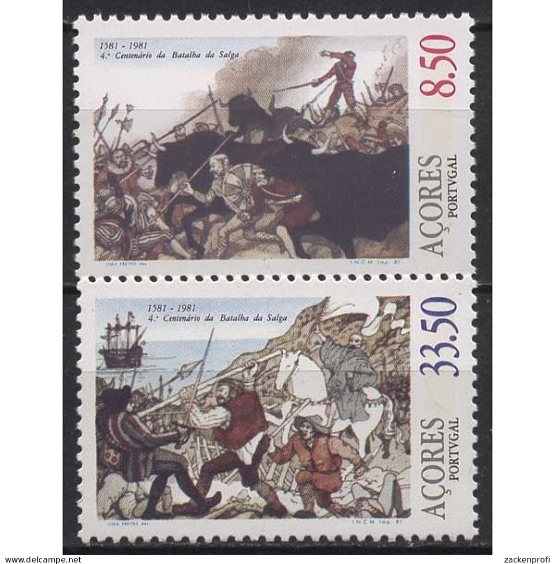 Portugal - Azoren 1981 400. Jahrestag Der Schlacht Von Salga 343/44 Postfrisch - Azoren