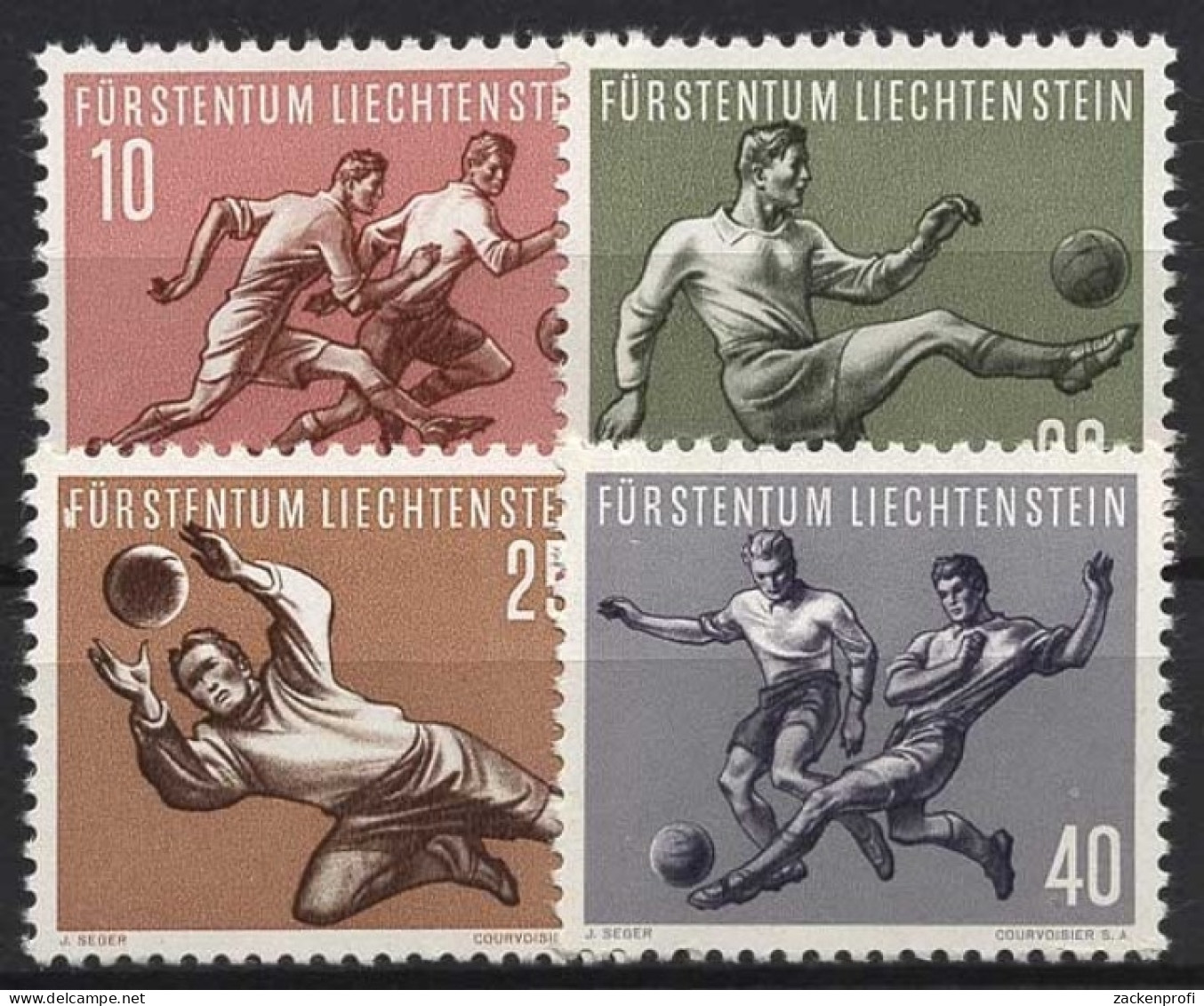 Liechtenstein 1954 Fußball-WM '54 In Der Schweiz: Spielszenen 322/25 Postfrisch - Neufs
