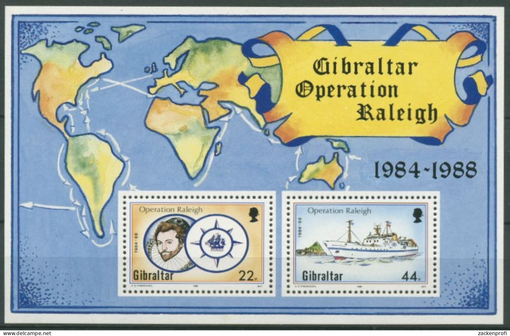 Gibraltar 1988 Forschungsfahrt "Operation Raleigh" Block 11 Postfrisch (C70022) - Gibilterra