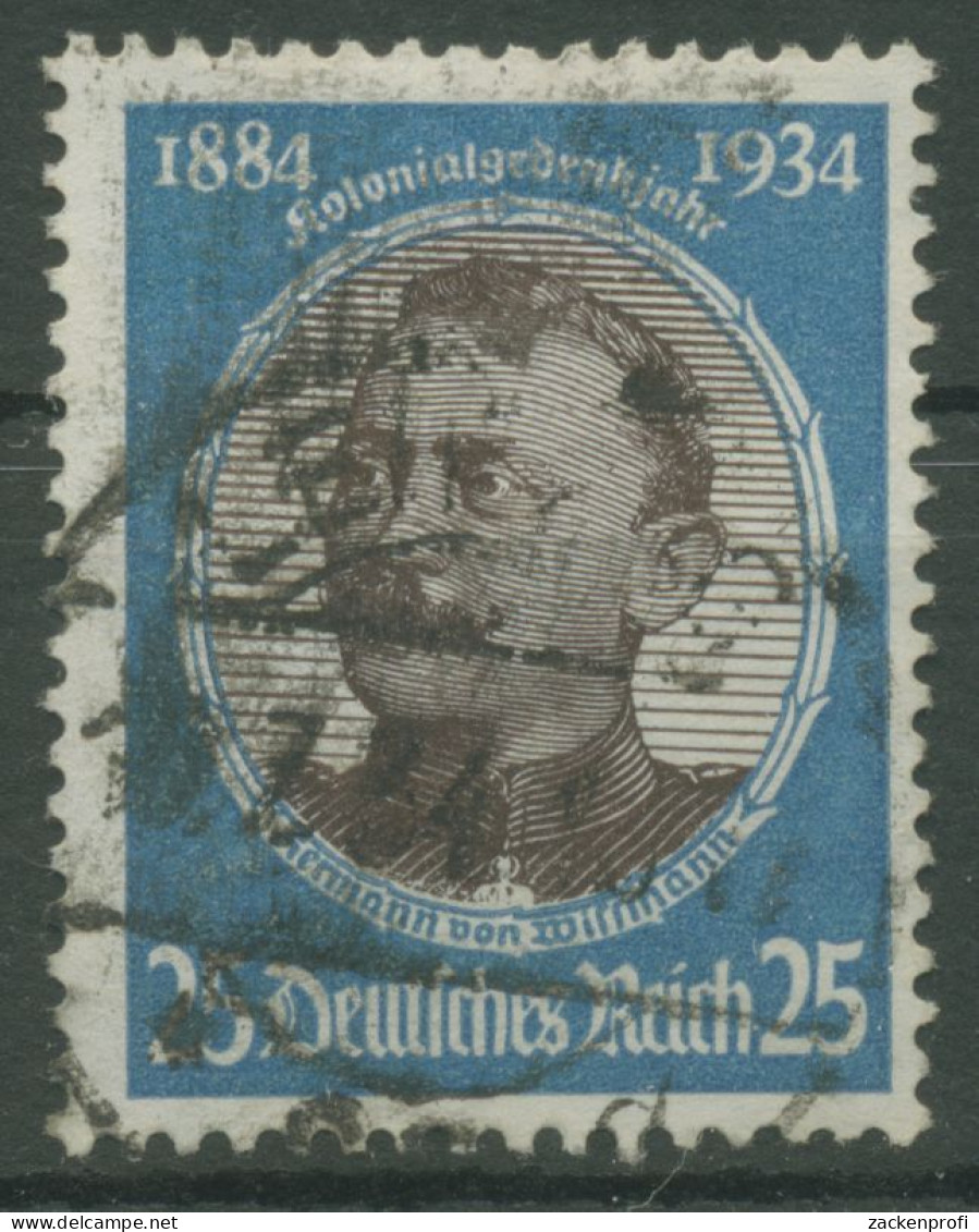 Deutsches Reich 1934 Kolonialforscher 543 Gestempelt, Zahnfehler (R18953) - Usados