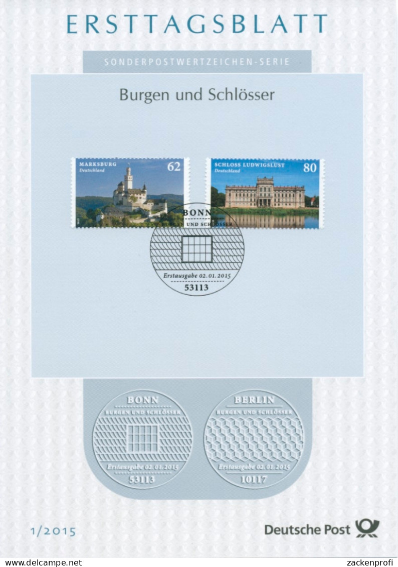 Bund Jahrgang 2015 Ersttagsblätter ETB Komplett (XL13536) - Storia Postale