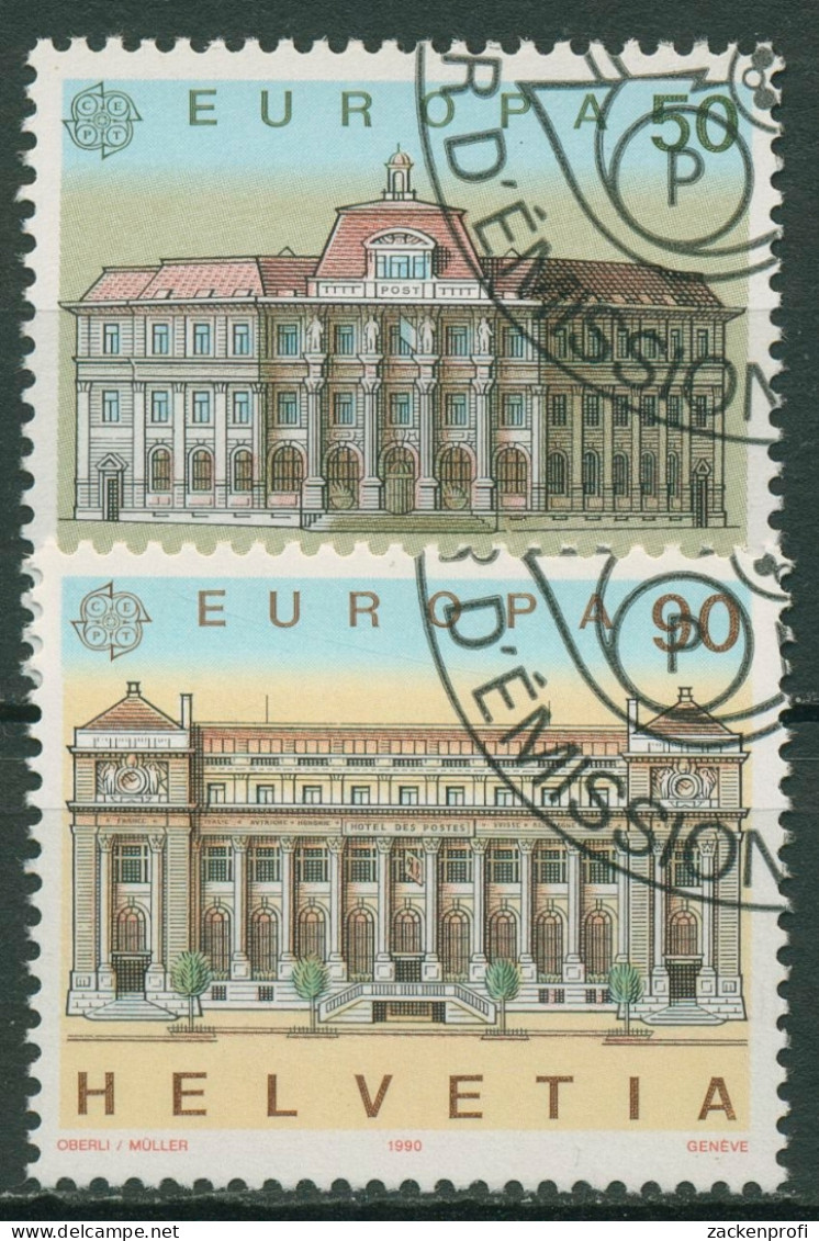 Schweiz 1990 Europa CEPT Postämter Hauptpostamt Luzern 1415/16 Gestempelt - Gebruikt