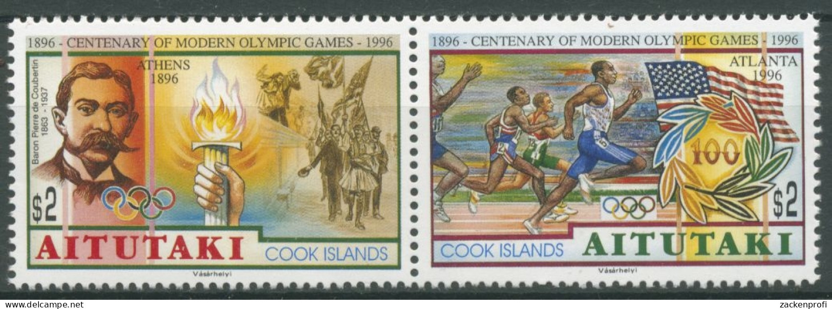 Aitutaki 1996 Olympische Sommerspiele Atlanta 749/50 ZD Postfrisch - Aitutaki