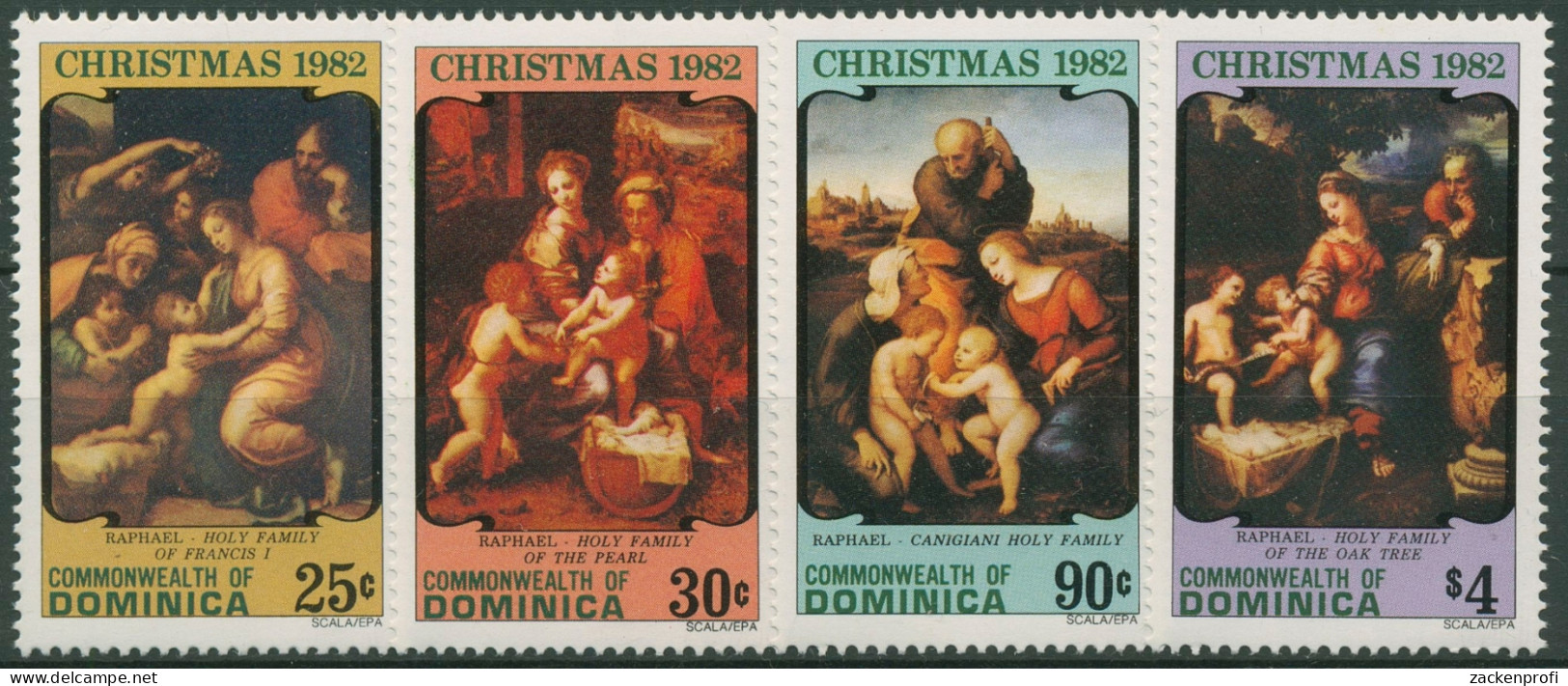 Dominica 1982 Weihnachten Gemälde Raffael 800/03 Postfrisch - Dominique (1978-...)