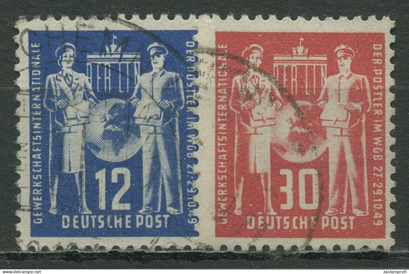 DDR 1949 Weltgewerkschaftsbund 243/44 Gestempelt - Gebruikt