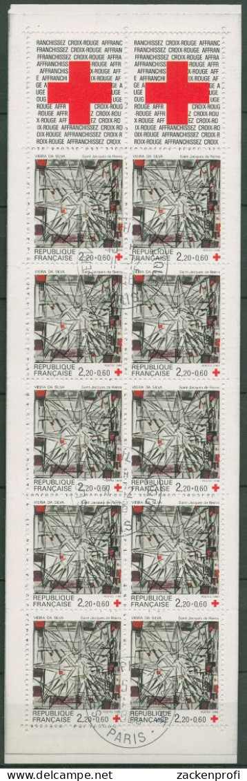 Frankreich 1986 Rotes Kreuz Kirchenfenster Markenheft. MH 6 Gestempelt (C99673) - Cruz Roja