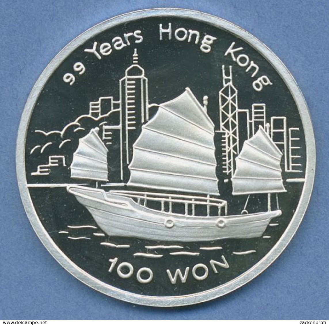 Korea Nord 100 Won 1996 Hong Kong Dschunke, Silber, KM 525 PP (m4639) - Korea (Nord-)