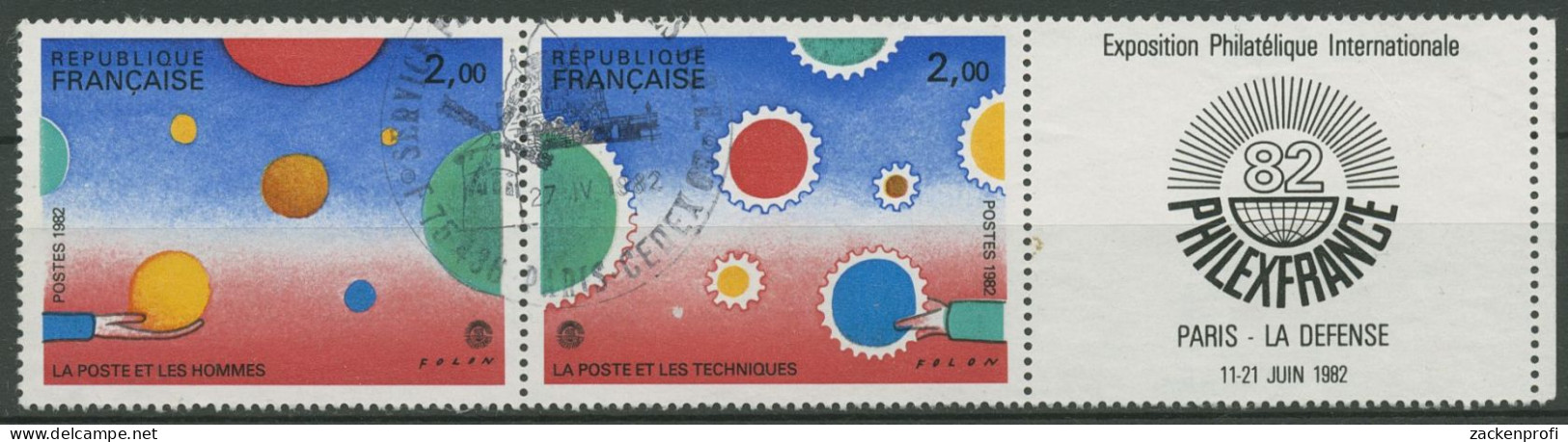 Frankreich 1982 PHILEXFRANCE Graphiken J.M. Folon 2321/22 ZD Gestempelt (C96213) - Usati