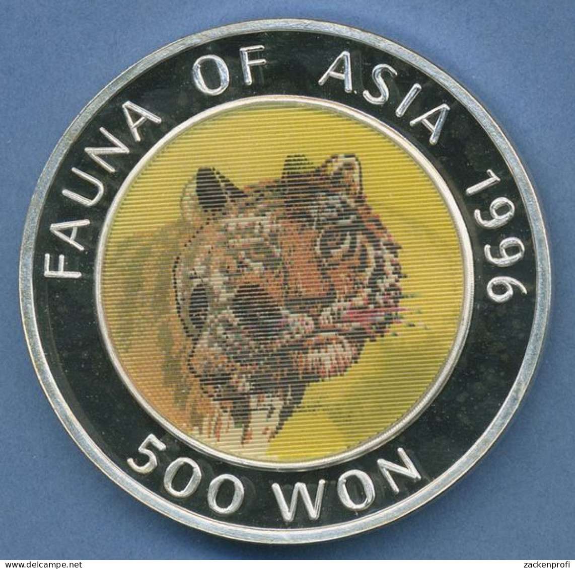 Korea Nord 500 Won 1996 Tiger Panda Hologramm, Silber, KM 106 PP (m4603) - Korea (Nord-)
