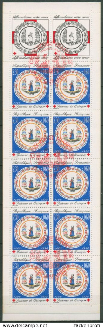 Frankreich 1990 Rotes Kreuz Fayencen Markenheftchen MH 20 Gestempelt (C99681) - Rode Kruis