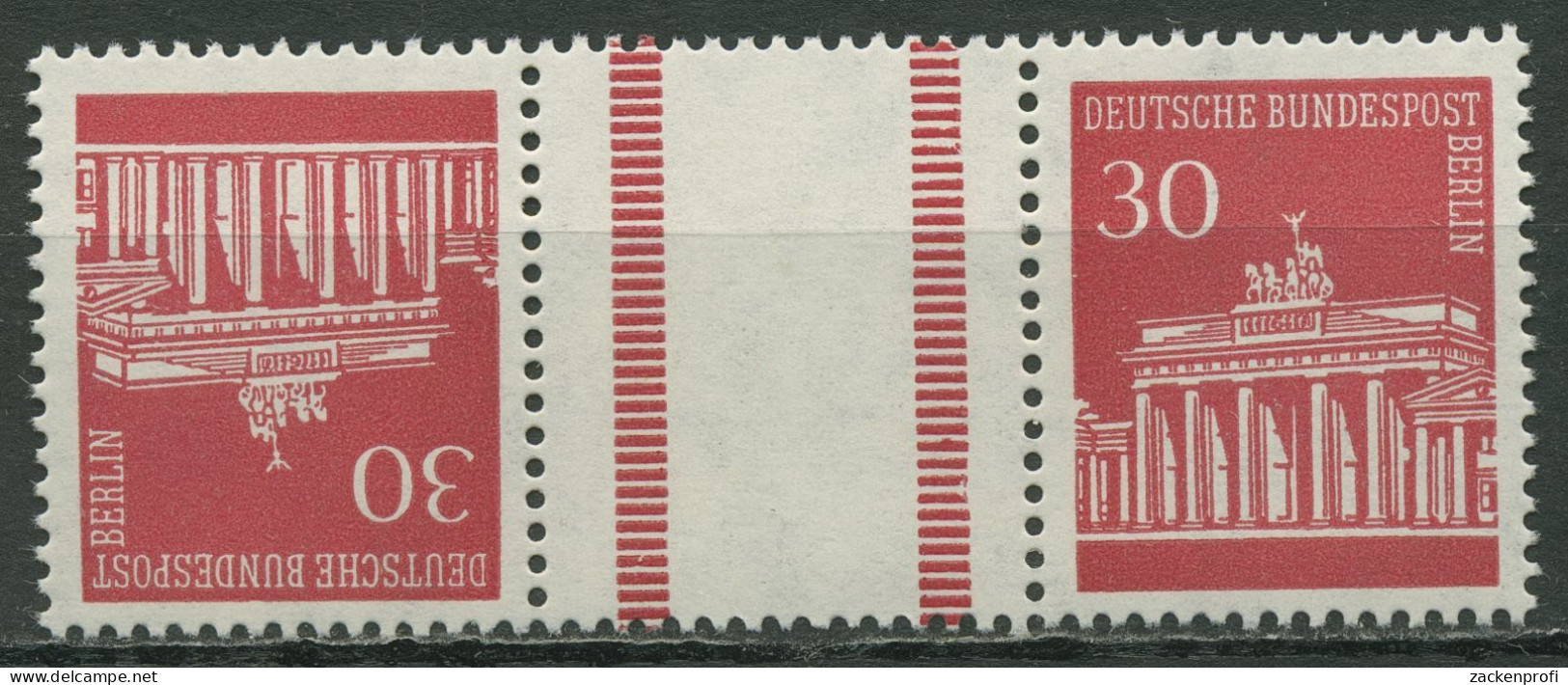 Berlin Zusammendrucke 1966 Brandenb. Tor KZ 3a.1 (Strl. Durchgehend) Postfrisch - Zusammendrucke