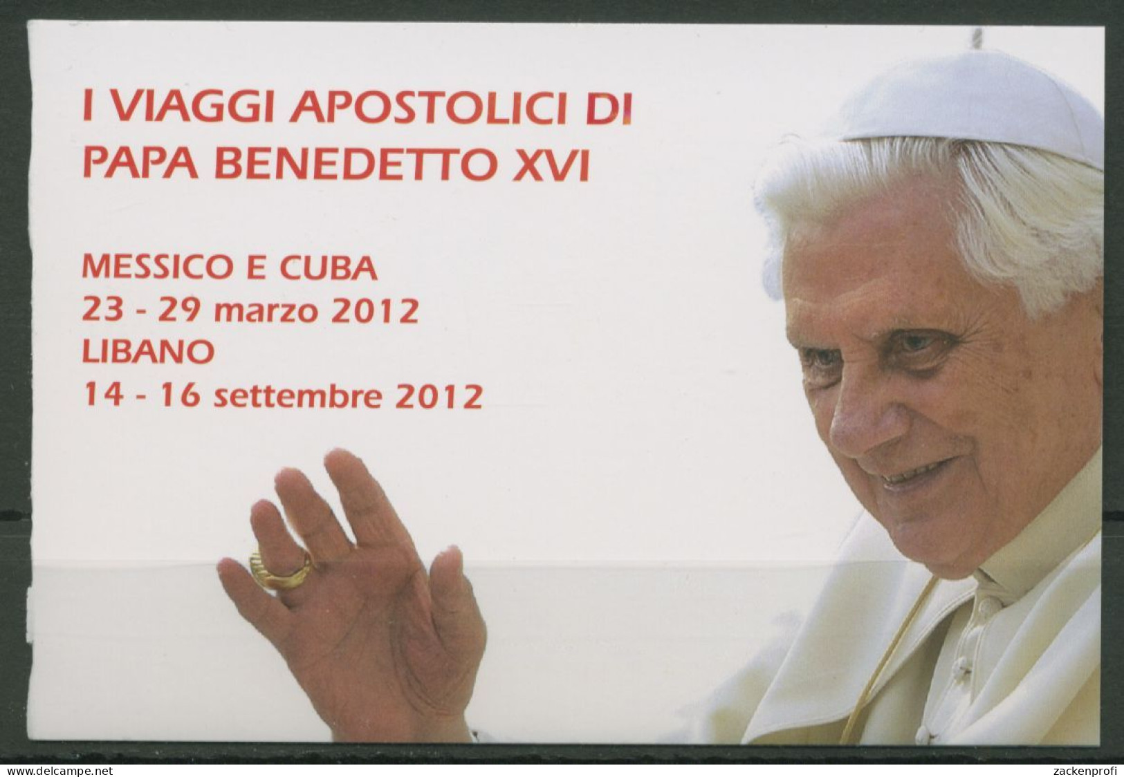 Vatikan 2013 Papst Benedikt XVI. Markenheftchen MH 22 Postfrisch (C63124) - Postzegelboekjes