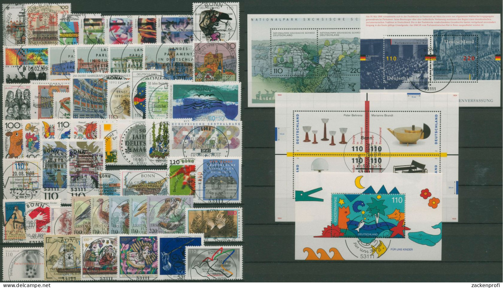 Bund 1998 Jahrgang Komplett Ohne Selbstklebende Mit TOP- ESST (SG61267) - Gebruikt