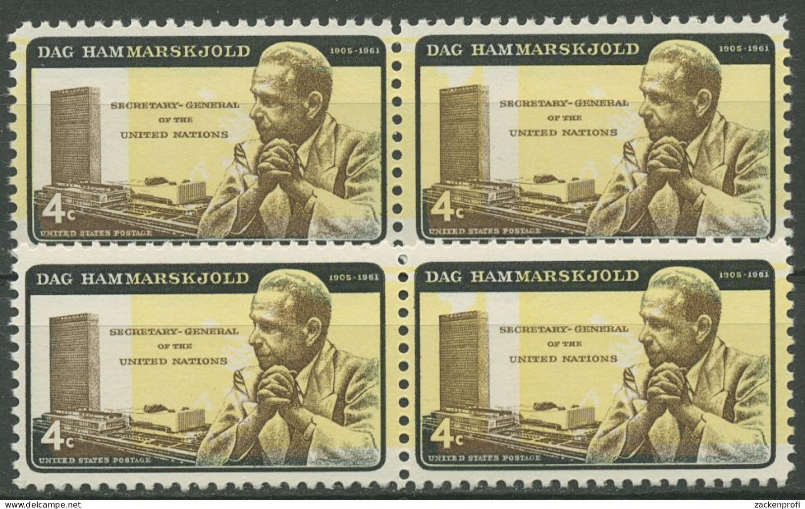 USA 1962 Dag Hammarskjöld 833 II Typenpaare B/a Und C/a Postfrisch - Ungebraucht