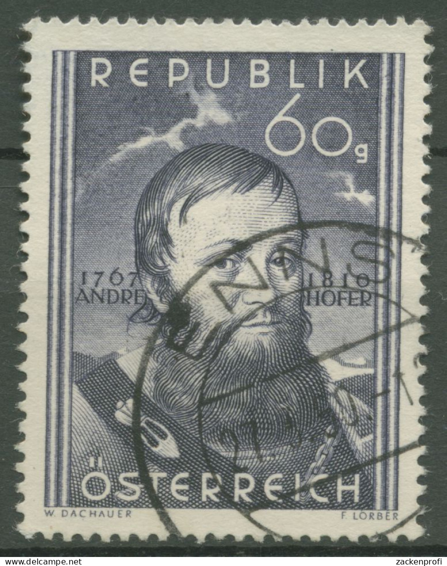 Österreich 1950 140. Todestag Von Andreas Hofer 949 Gestempelt - Gebraucht