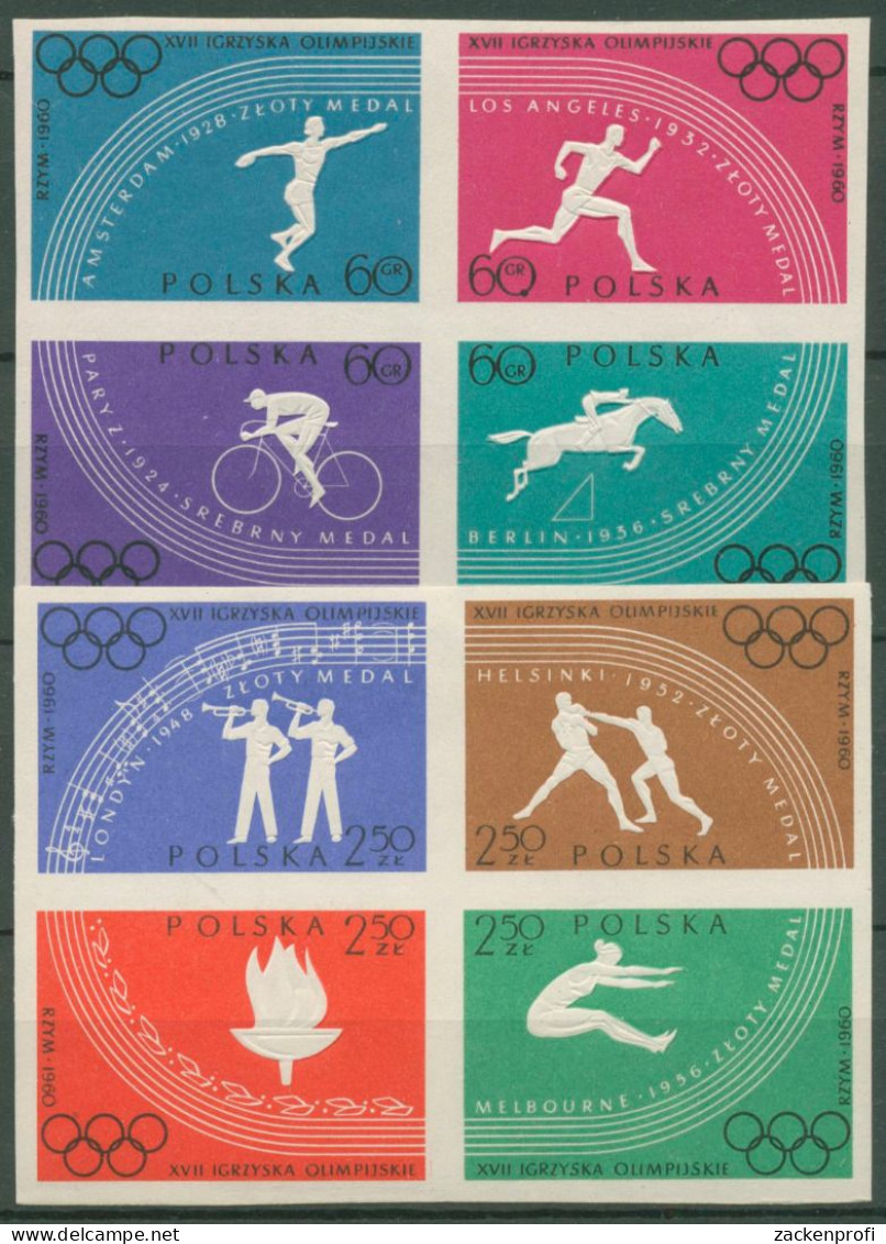 Polen 1960 Olympia Sommerspiele Rom 1166/73 B ZD Postfrisch - Nuevos