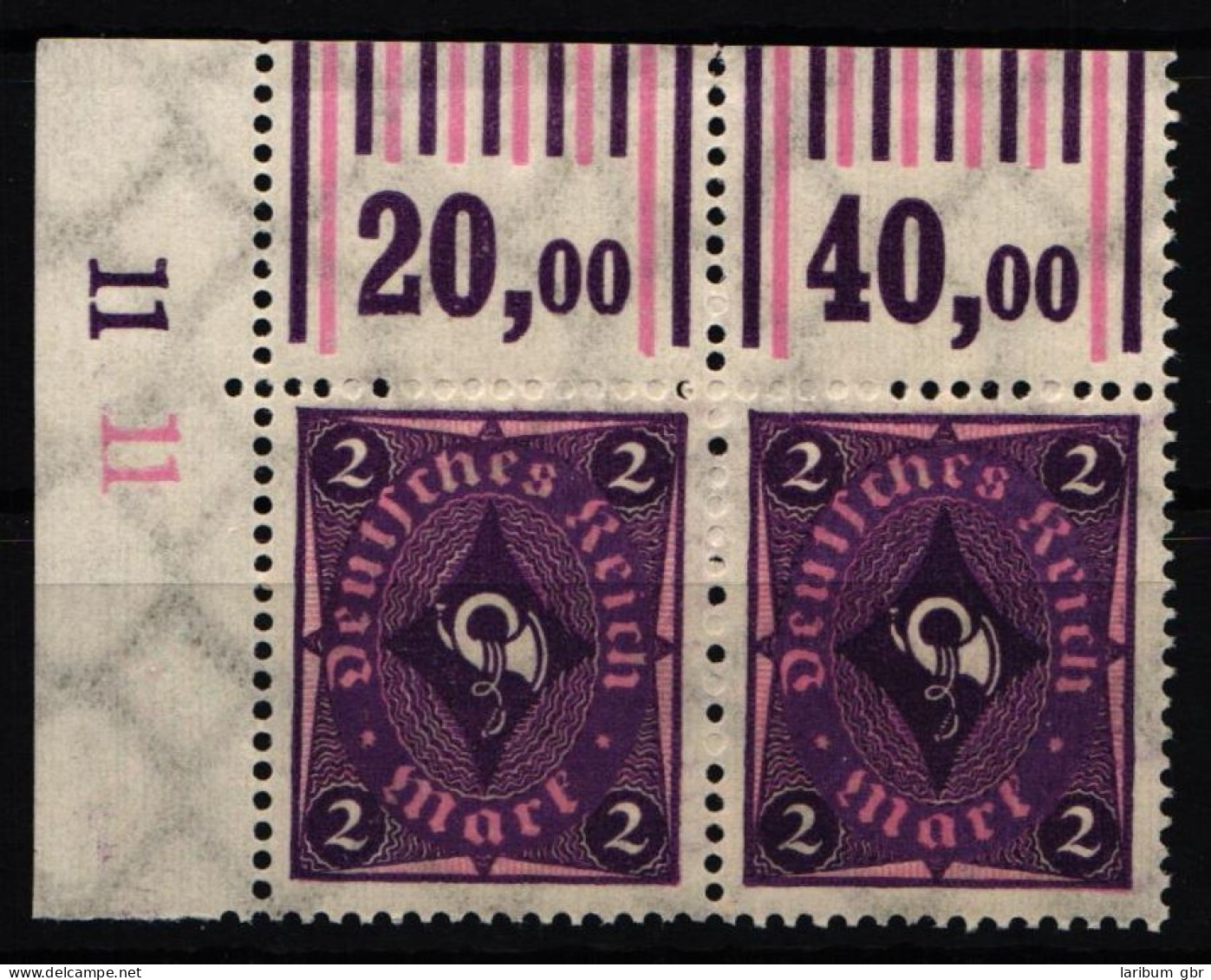 Deutsches Reich 191 W OR Postfrisch W OR 1`4`1/1`5`1 Im Paar Vom Eckrand #NL214 - Sonstige & Ohne Zuordnung