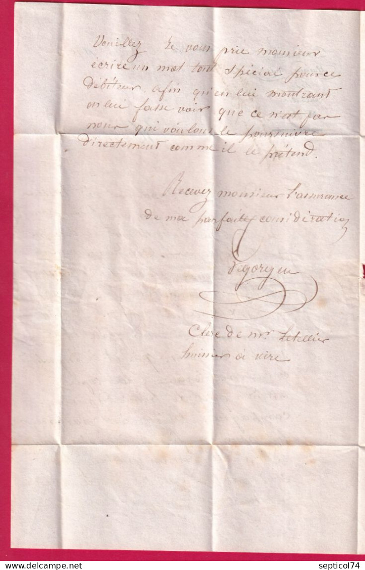 CAD TYPE 11 VIRE CALVADOS1840 POUR CAEN INDICE 10 LETTRE - 1801-1848: Précurseurs XIX