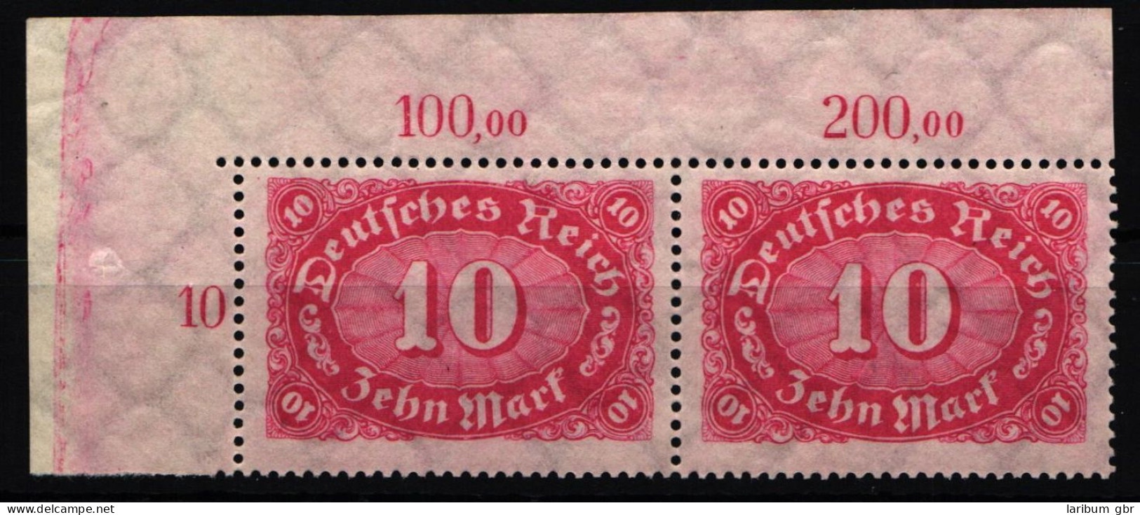 Deutsches Reich 195 P OR Postfrisch Paar Vom Eckrand, Falz Im Rand #NL227 - Autres & Non Classés