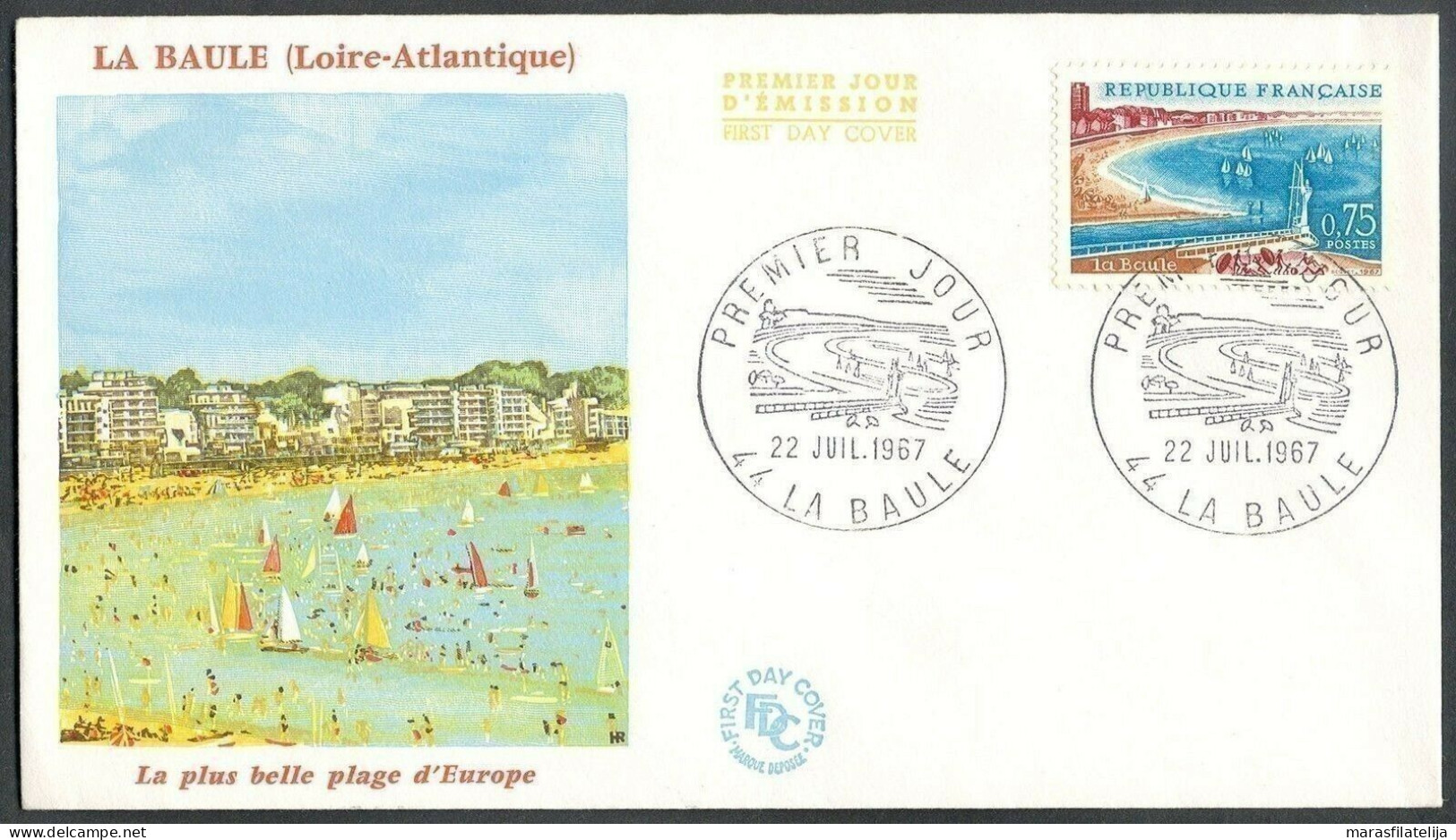 France 1967, La Baule - The Most Beautiful Beach In Europe (?), Nice FDC - Other & Unclassified