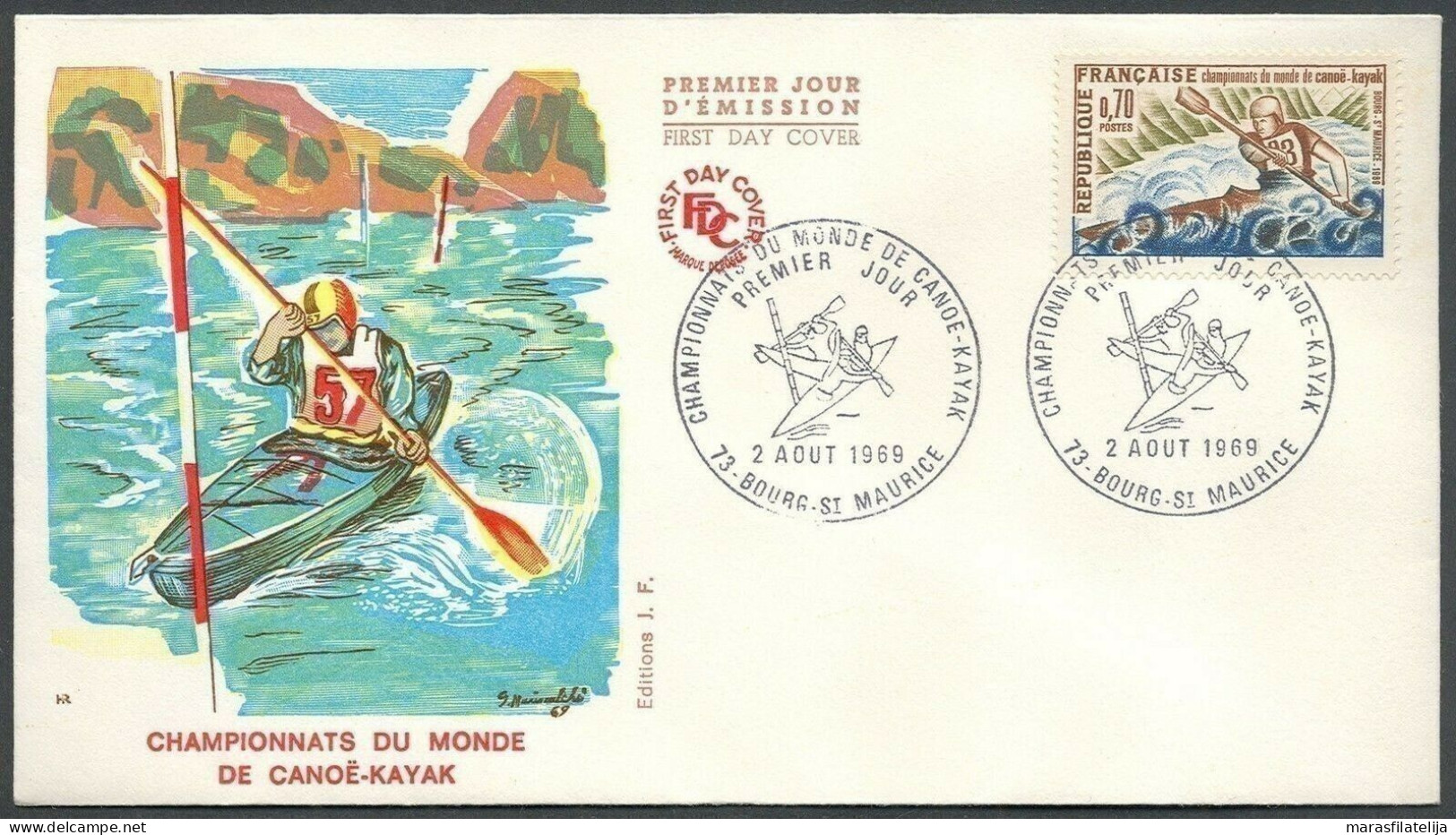 France 1969, Kayak Canoe, World Championship, Nice FDC - Sonstige & Ohne Zuordnung