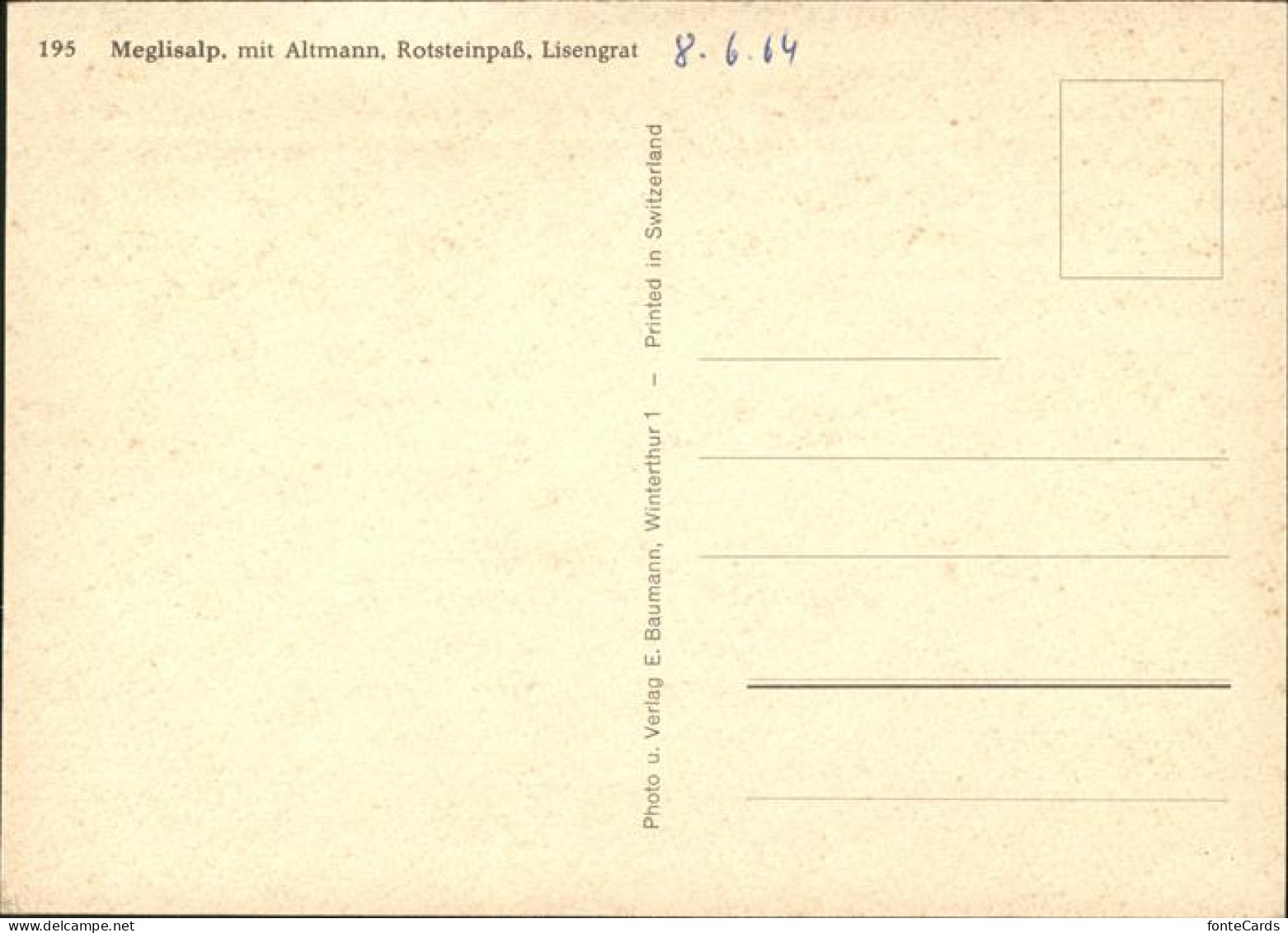 11456572 Meglisalp Altmann Rotsteinpass Lisengrat Meglisalp - Andere & Zonder Classificatie