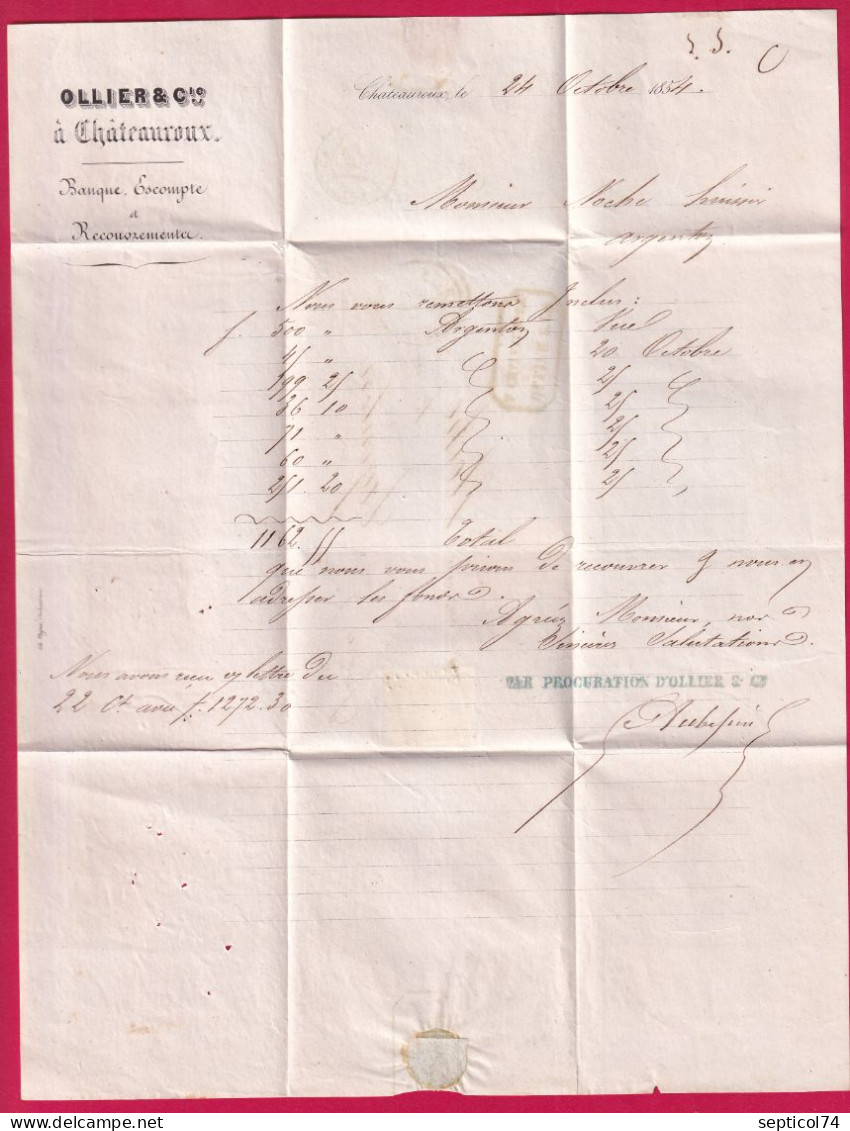 N°16 ORANGE SUR PAILLE PC 796 CHATEAUROUX INDRE POUR ARGENTON LETTRE - 1849-1876: Klassik