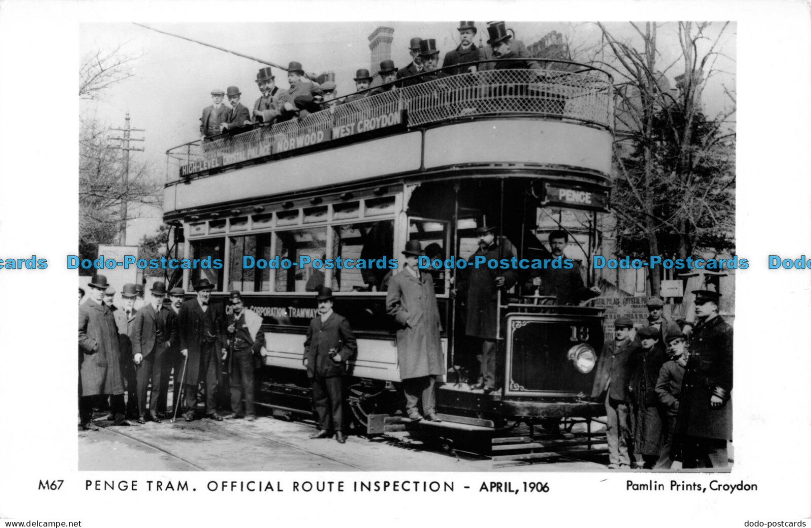 R078664 Penge Tram. Official Route Inspection. April. 1906. Pamlin Prints - World