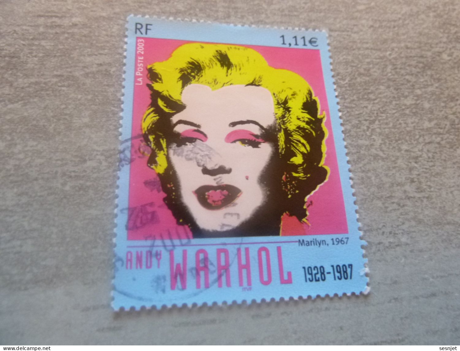 Andy Warhol (1928-1987) - Marilyn 1967 Sérigraphie Du Peintre - 1.11 € - Yt 3628 - Multicolore - Obitéré - Année 2003 - - Usati