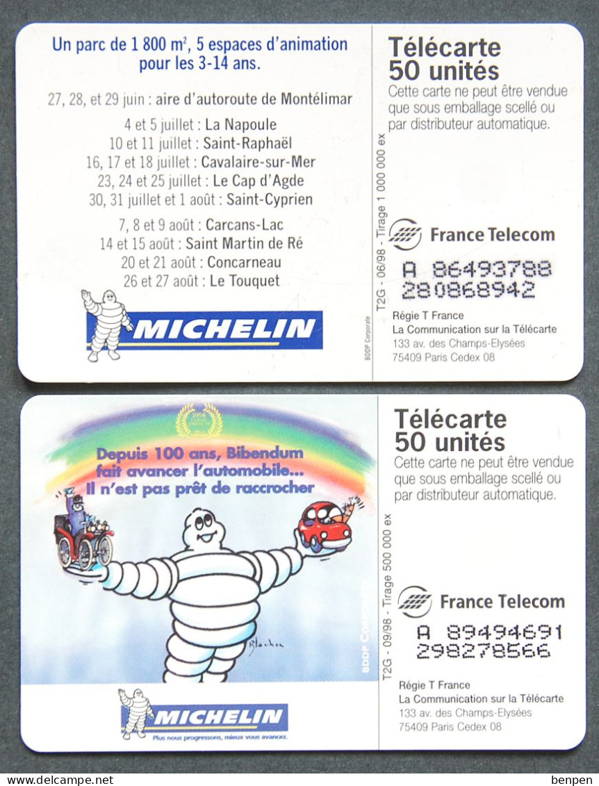 Télécartes MICHELIN 1998 Planète Bibendum 10 Ans 50U Automobile BDDP Corporate T2G - Non Classificati