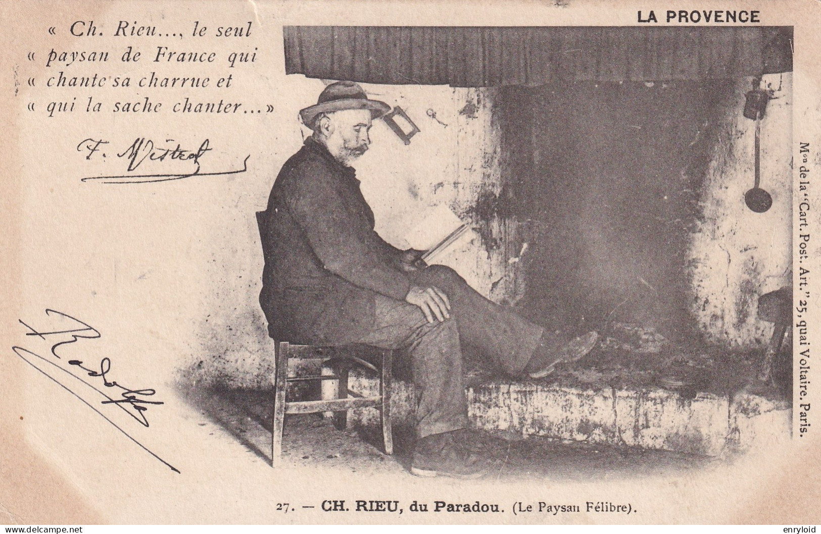 CH. RIEU, Du Paradou. (Le Paysan Félibre). 1902 - Andere & Zonder Classificatie