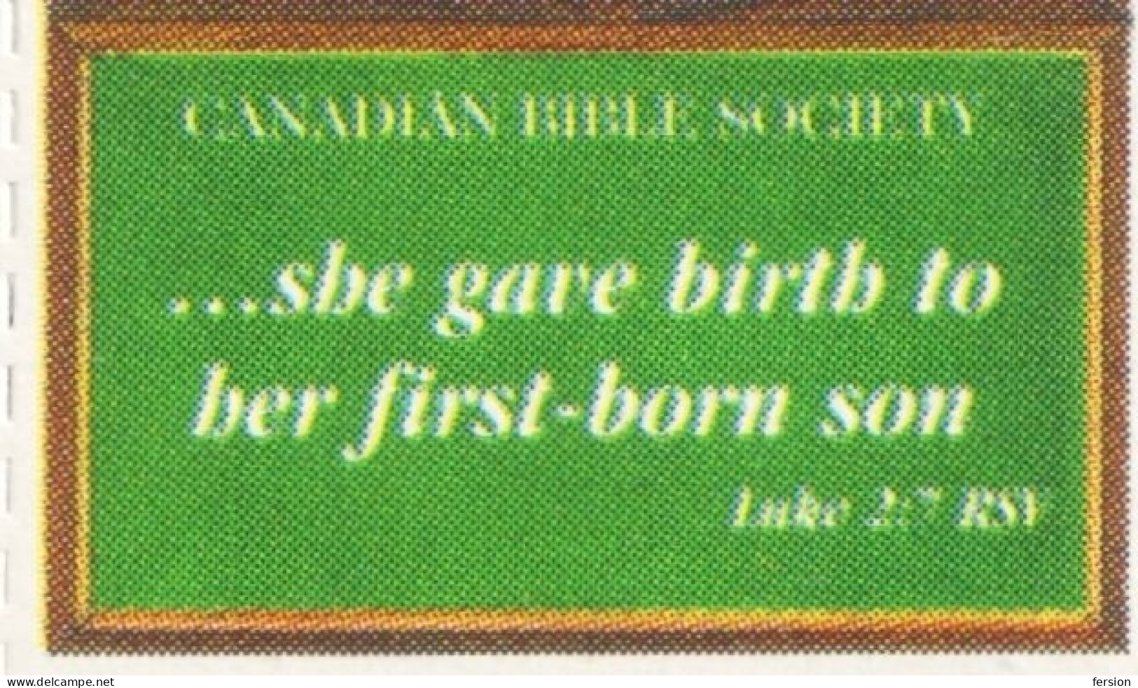 CANADA Bible Society / Christianity - charity label cinderella vignette  - Mary Joseph Jesus Three Kimgs Angel