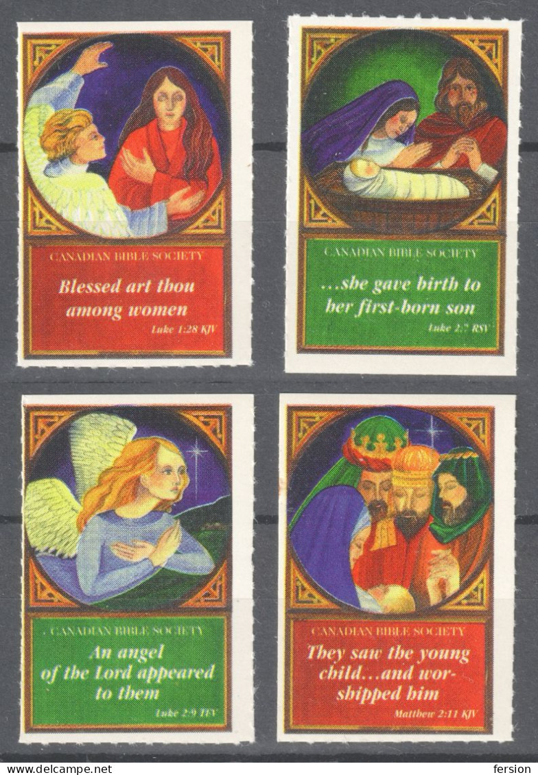 CANADA Bible Society / Christianity - Charity Label Cinderella Vignette  - Mary Joseph Jesus Three Kimgs Angel - Christianity