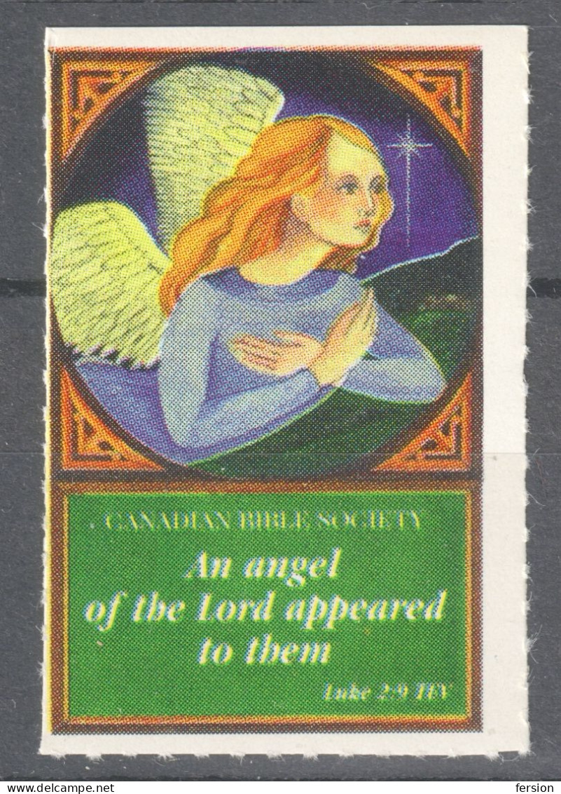CANADA Bible Society / Christianity - Charity Label Cinderella Vignette  - Mary Joseph Jesus Three Kimgs Angel - Cristianesimo