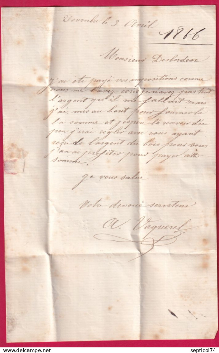 N°22 GC 4055 USSY CALVADOS BOITE RURALE G TOURNEBU POUR CAEN LETTRE - 1849-1876: Periodo Clásico