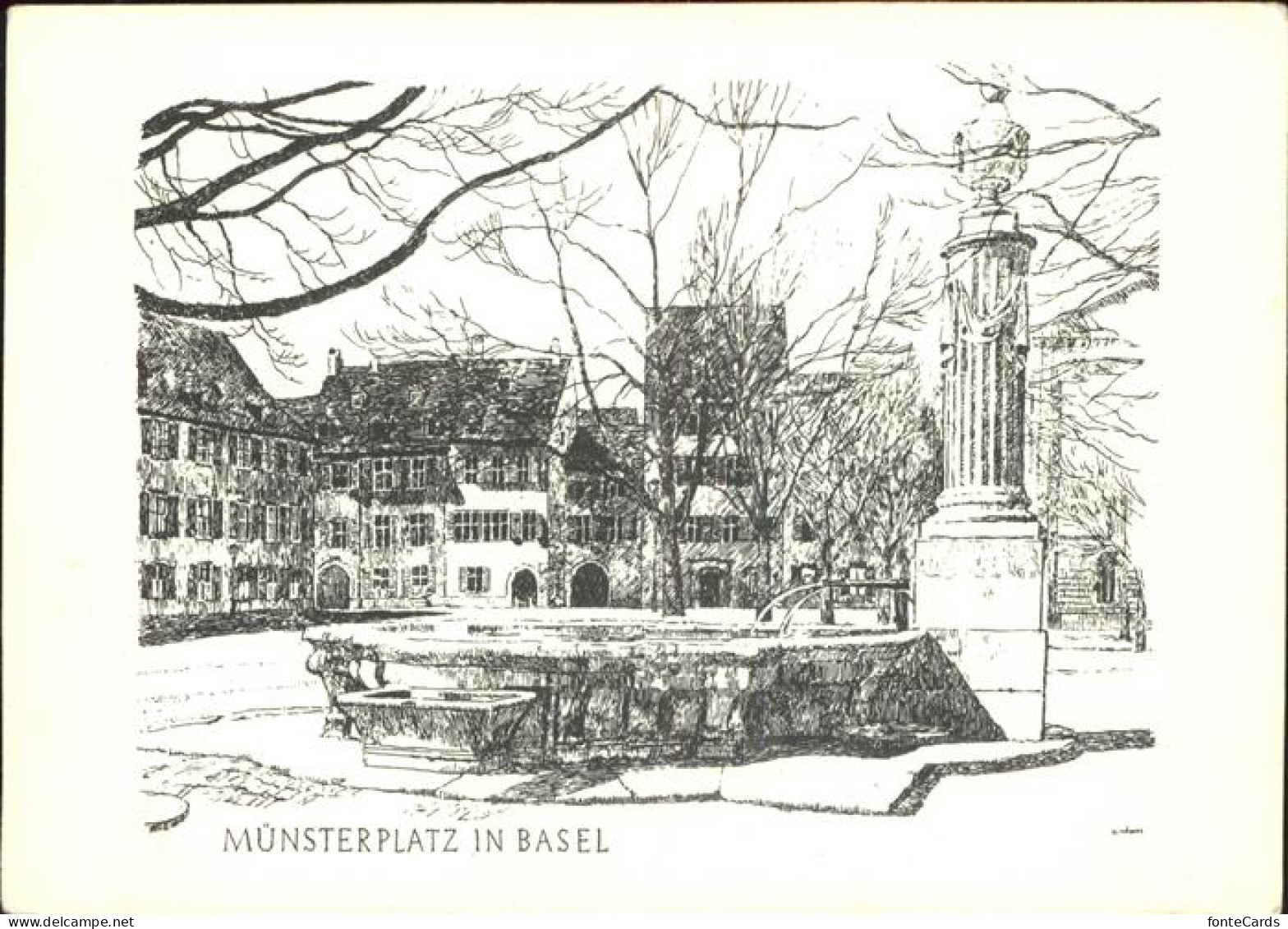 11455779 Basel BS Muensterplatz Kuenstlerkarte Basel BS - Altri & Non Classificati